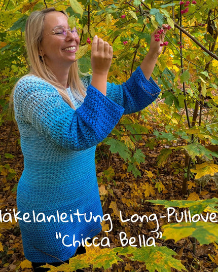 Crochet pattern RVO long sweater "Chicca Bella"