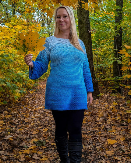 Crochet pattern RVO long sweater "Chicca Bella"