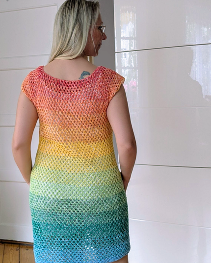 Häkel-Set Kleid "Regenbogenfarben" | Gratis-Anleitung (PDF) + Bobbelgarn