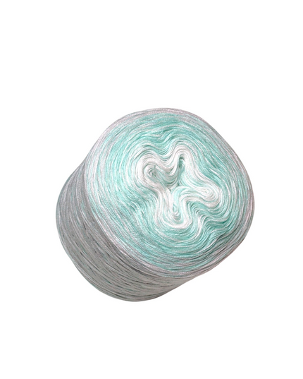 Bobbel Farbverlaufsgarn von Mint zu Grau 