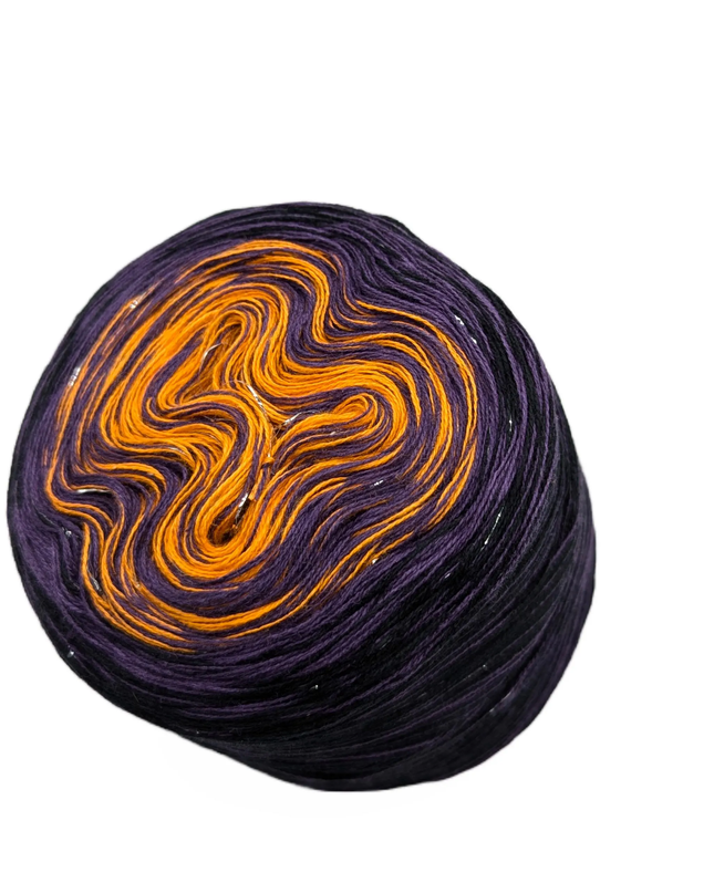 gradient yarn bobbin "Happy Halloween"