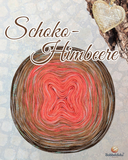Bobbel Schokohimbeere – Handgewickeltes Farbverlaufsgarn zum Häkeln & Stricken | Bobbeldidu