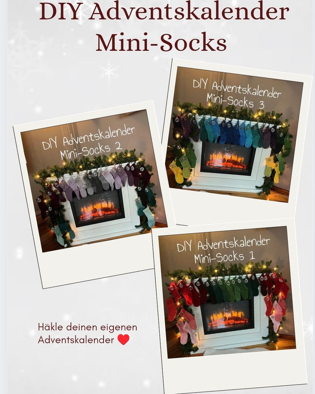 Häkel-Set "DIY Adventskalender Mini-Socks" | Anleitung (PDF) + Bobbelgarn